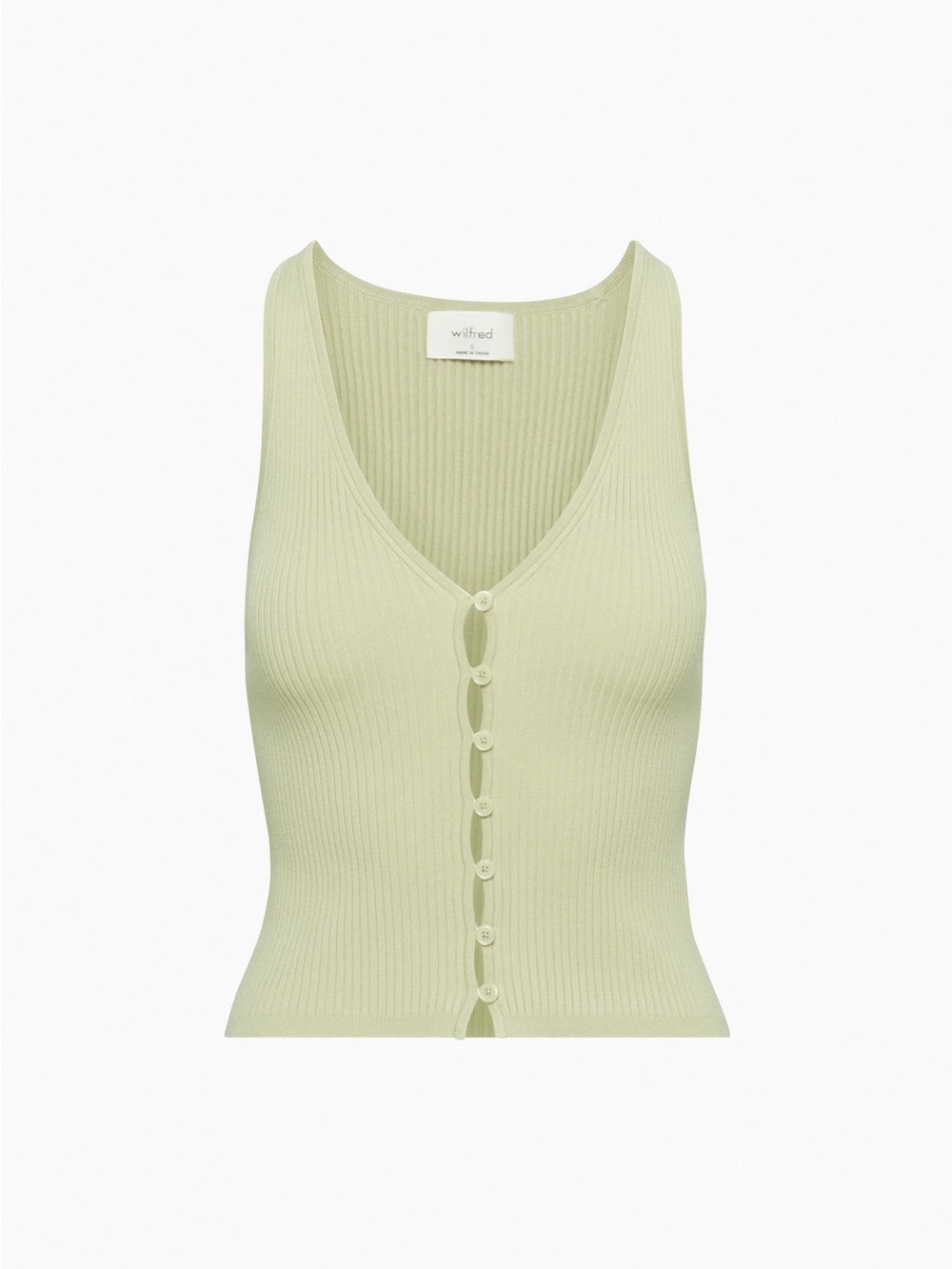 Button Up Sweater Ribbed Tank Top - Picture 2 of 4